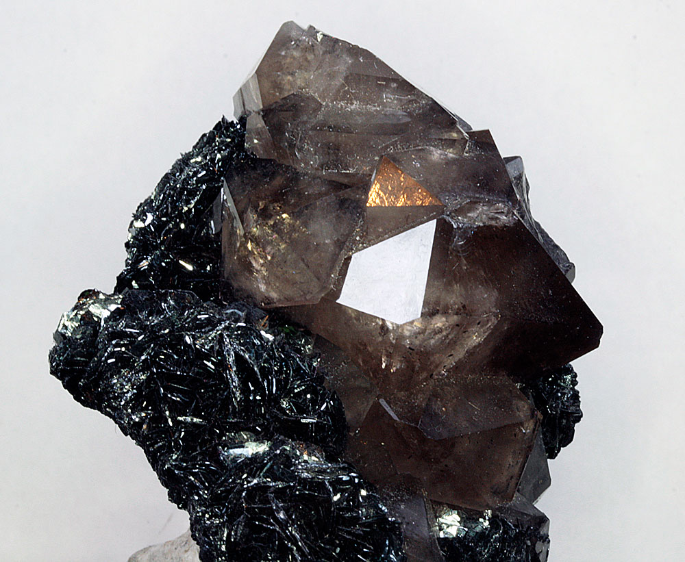 Smoky Quartz On Hematite