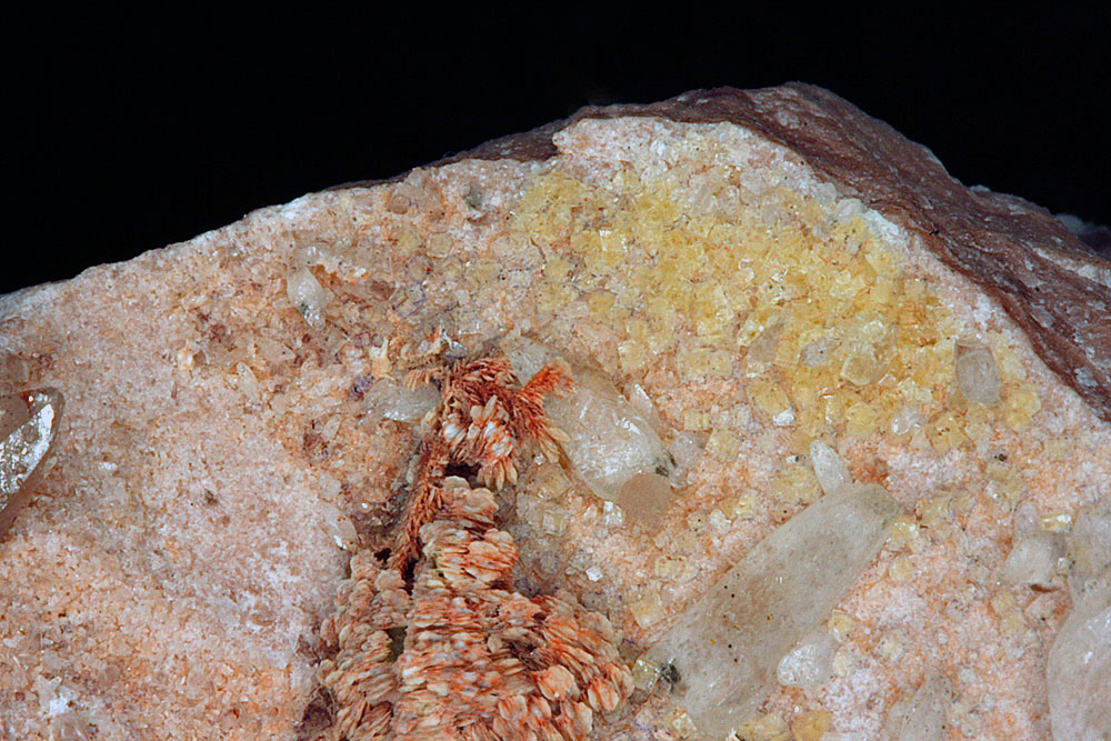 Fluorite With Baryte On Calcite