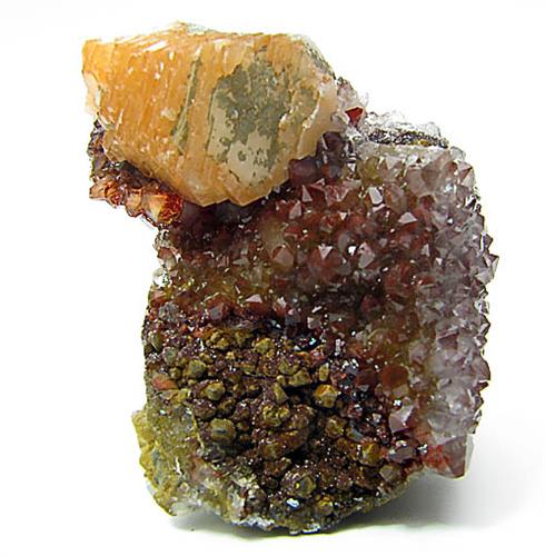 Calcite On Amethyst