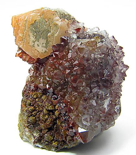 Calcite On Amethyst