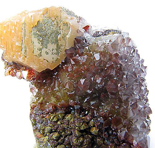 Calcite On Amethyst