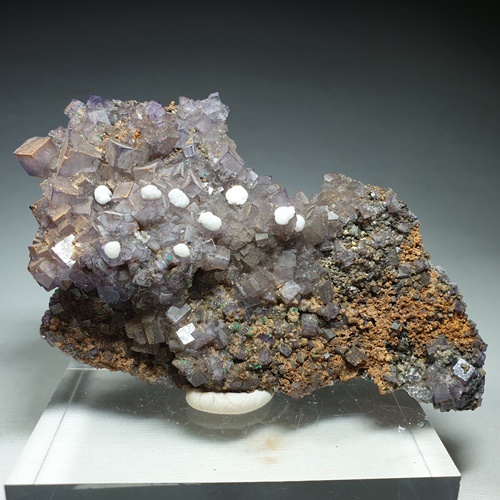 Fluorite Aragonite & Rosasite