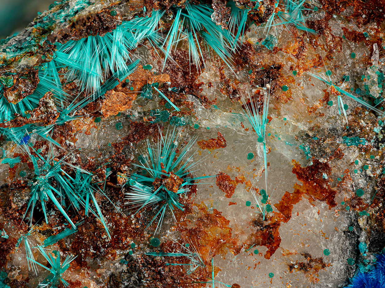 Cyanotrichite Brochantite & Clinoatacamite