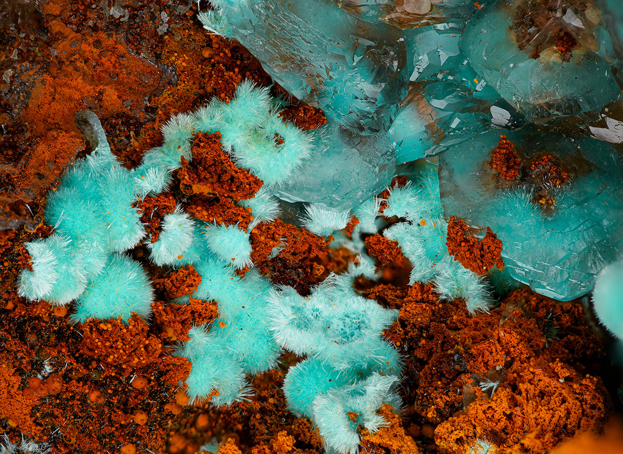 Rosasite & Calcite