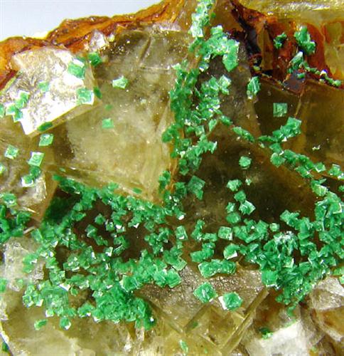 Torbernite & Fluorite