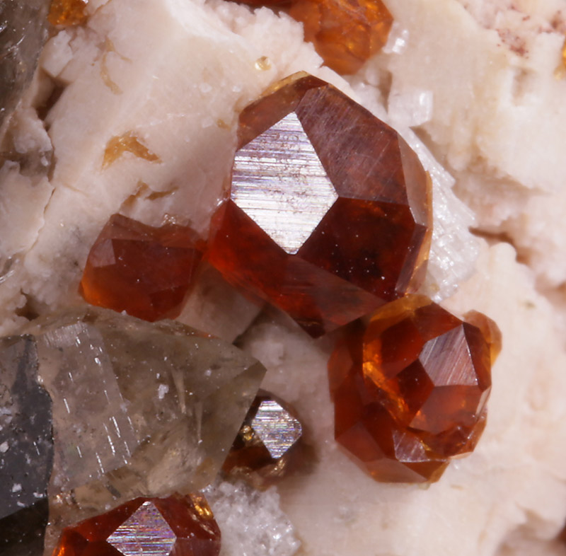 Spessartine Feldspar & Smoky Quartz