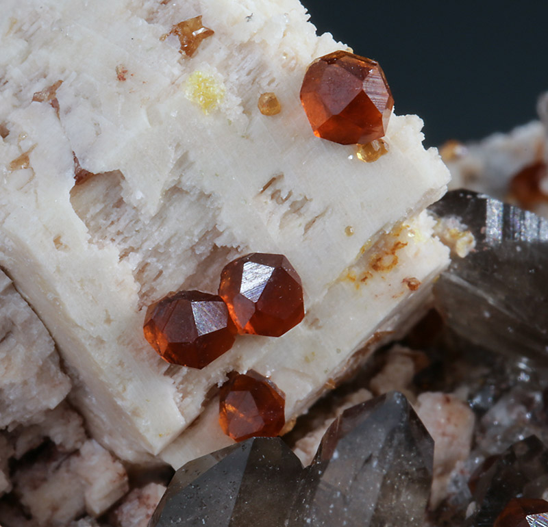 Spessartine Feldspar & Smoky Quartz