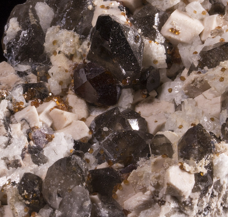 Smoky Quartz Spessartine & Feldspar