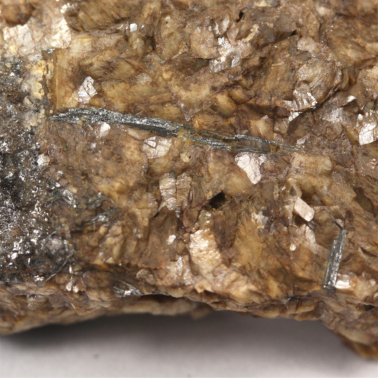 Bismuthinite With Dolomite & Hematite