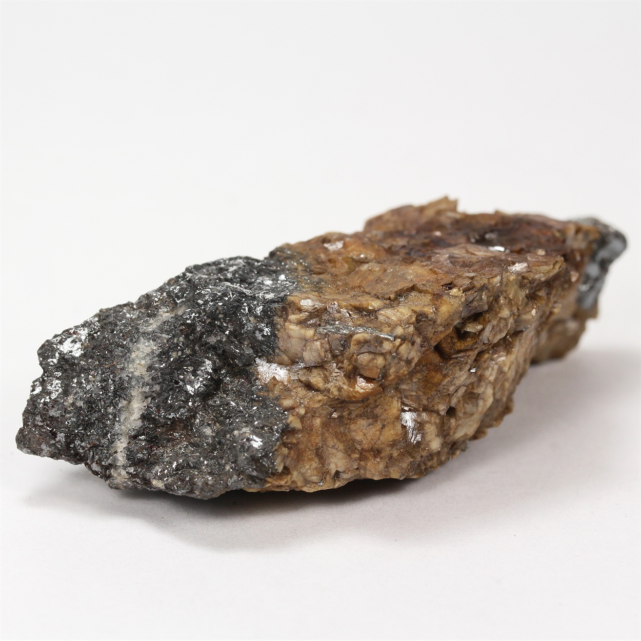 Bismuthinite With Dolomite & Hematite
