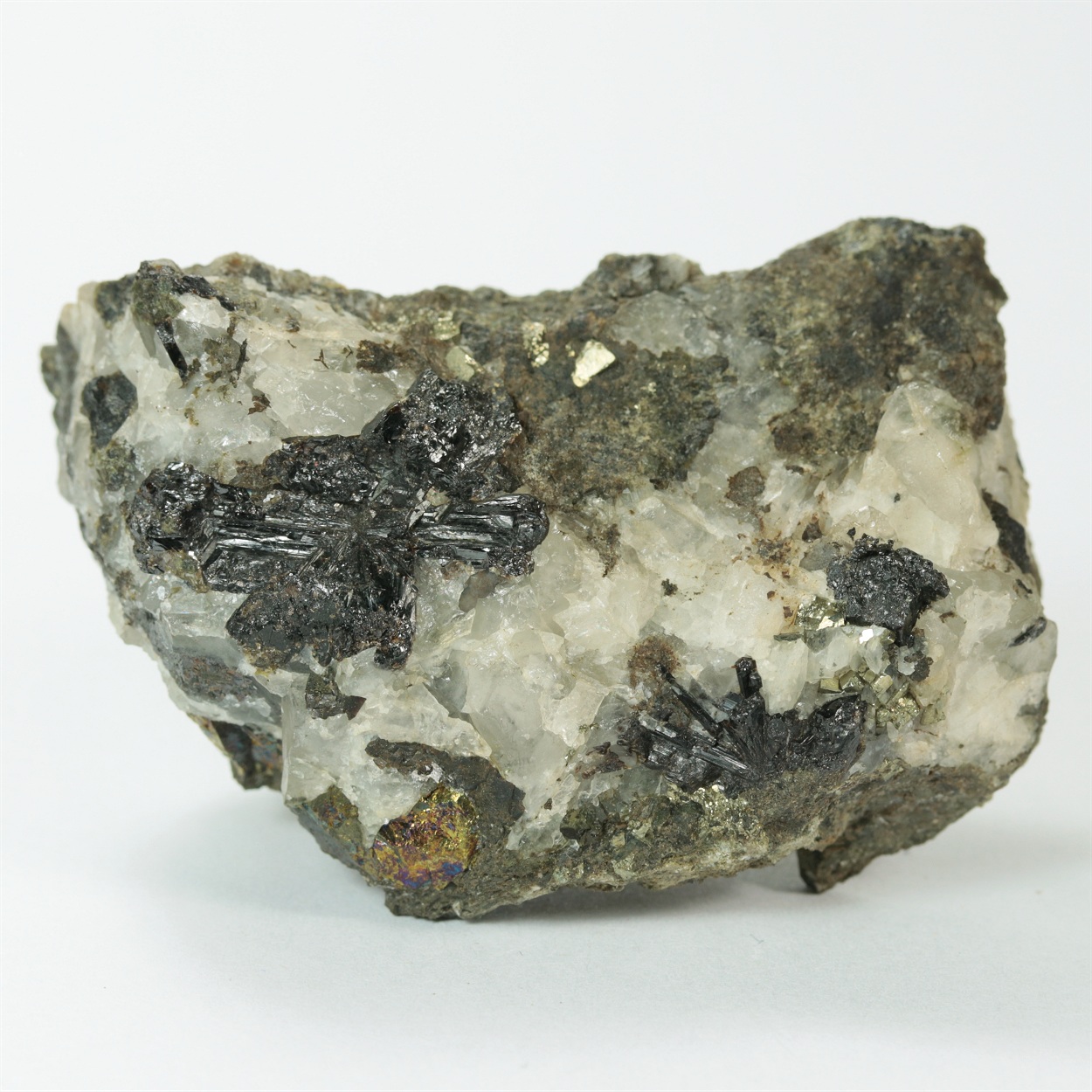 Cassiterite With Pyrite & Quartz