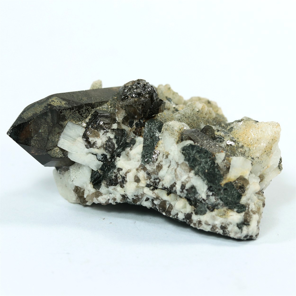 Smoky Quartz With Feldspar Var Albite