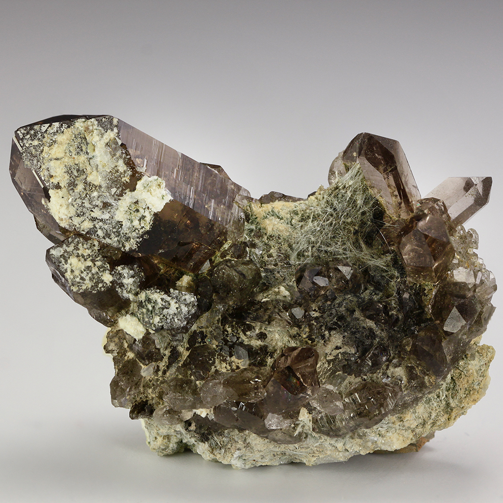 Smoky Quartz & Byssolite