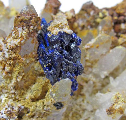 Azurite On Quartz