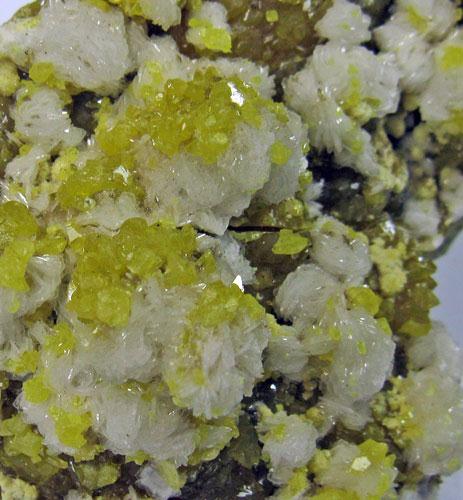 Native Sulphur On Baryte