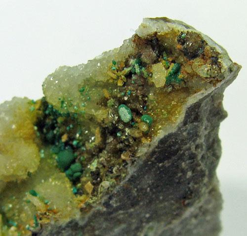 Eurekadumpite & Malachite & Mcalpineite & Xocomecatlite