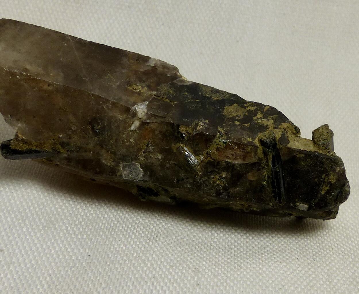 Epididymite In Smoky Quartz & Aegirine