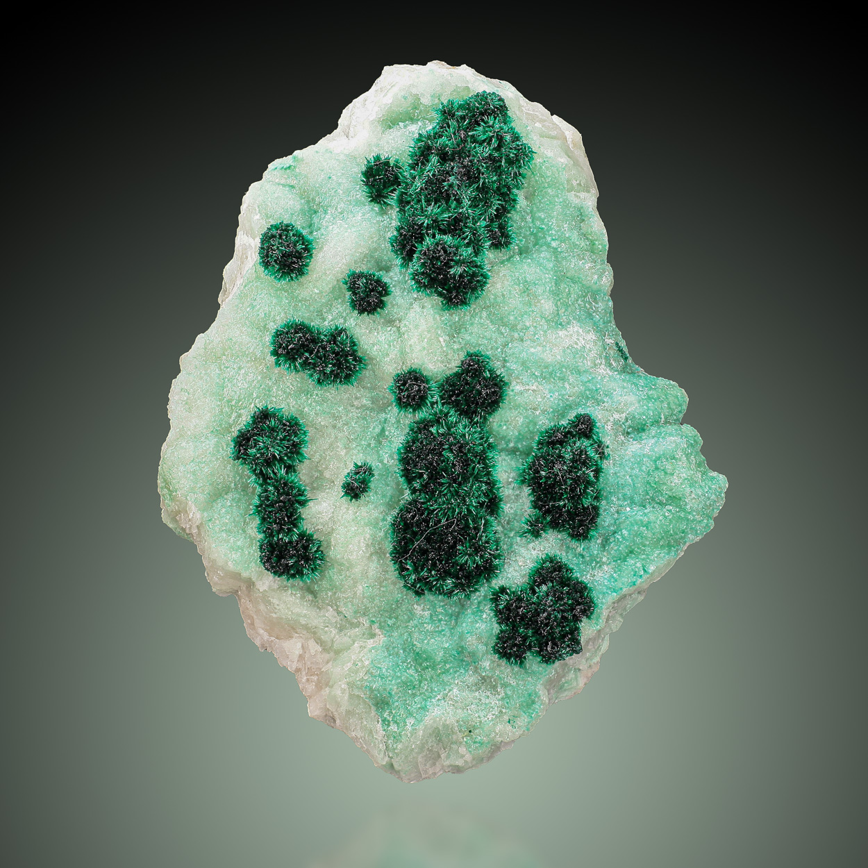 Malachite On Cuprian Calcite