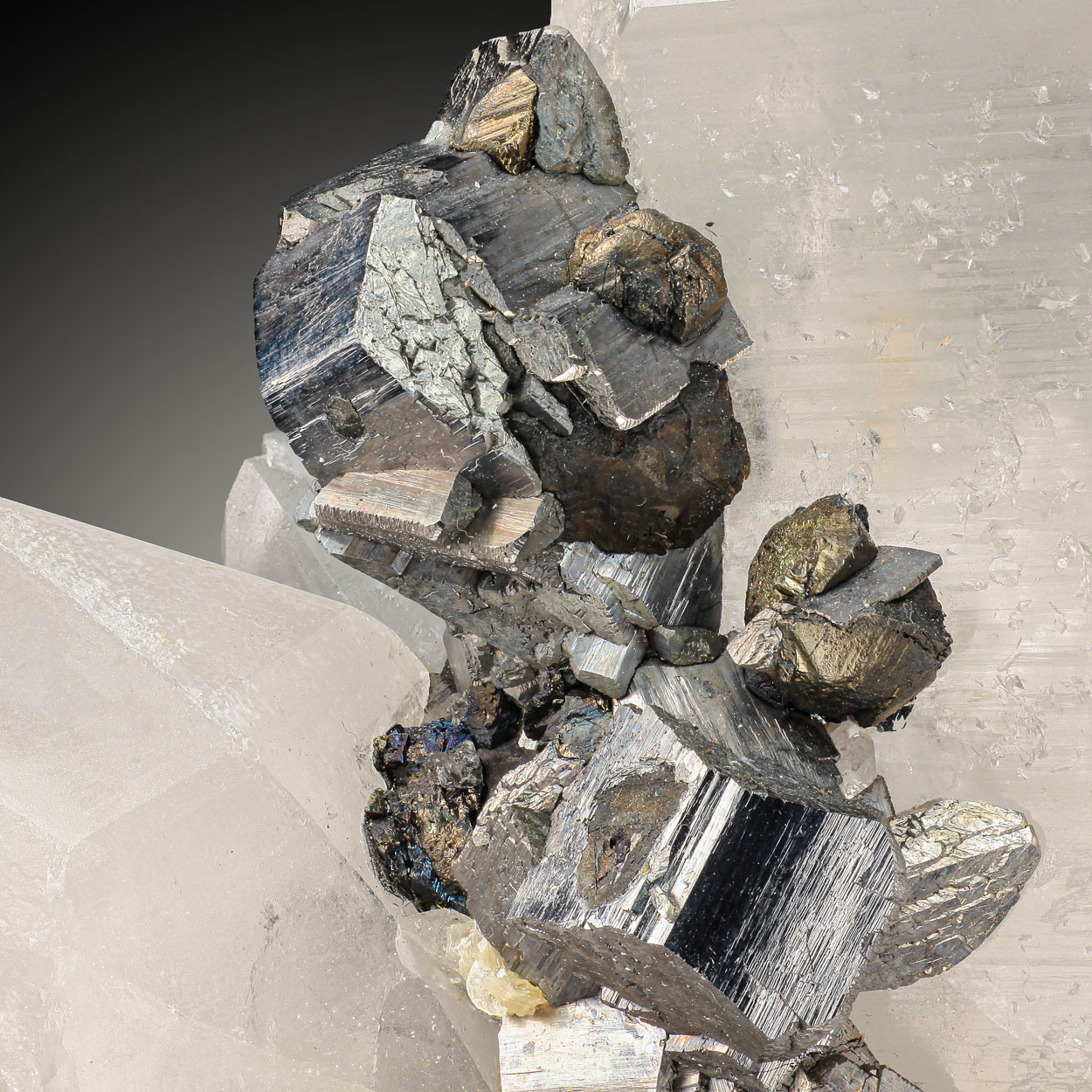 Stannite & Arsenopyrite On Quartz