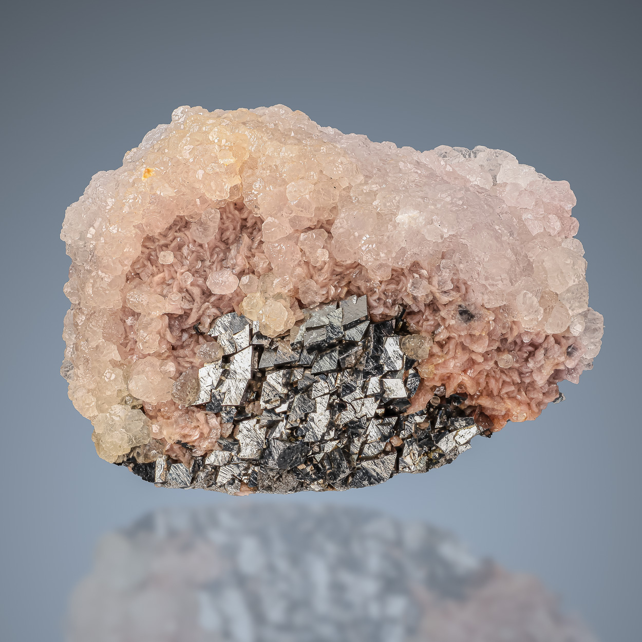 Rhodochrosite Calcite & Arsenopyrite