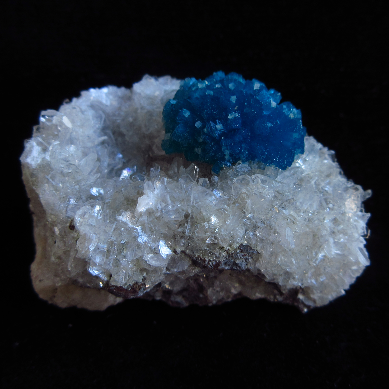 Cavansite With Calcite On Heulandite