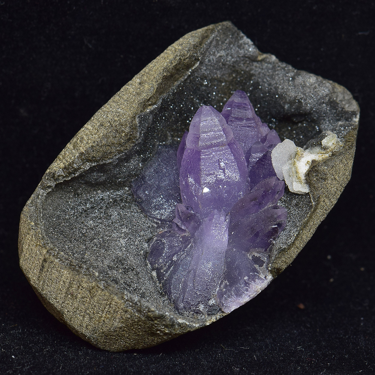 Amethyst On Chalcedony With Baryte