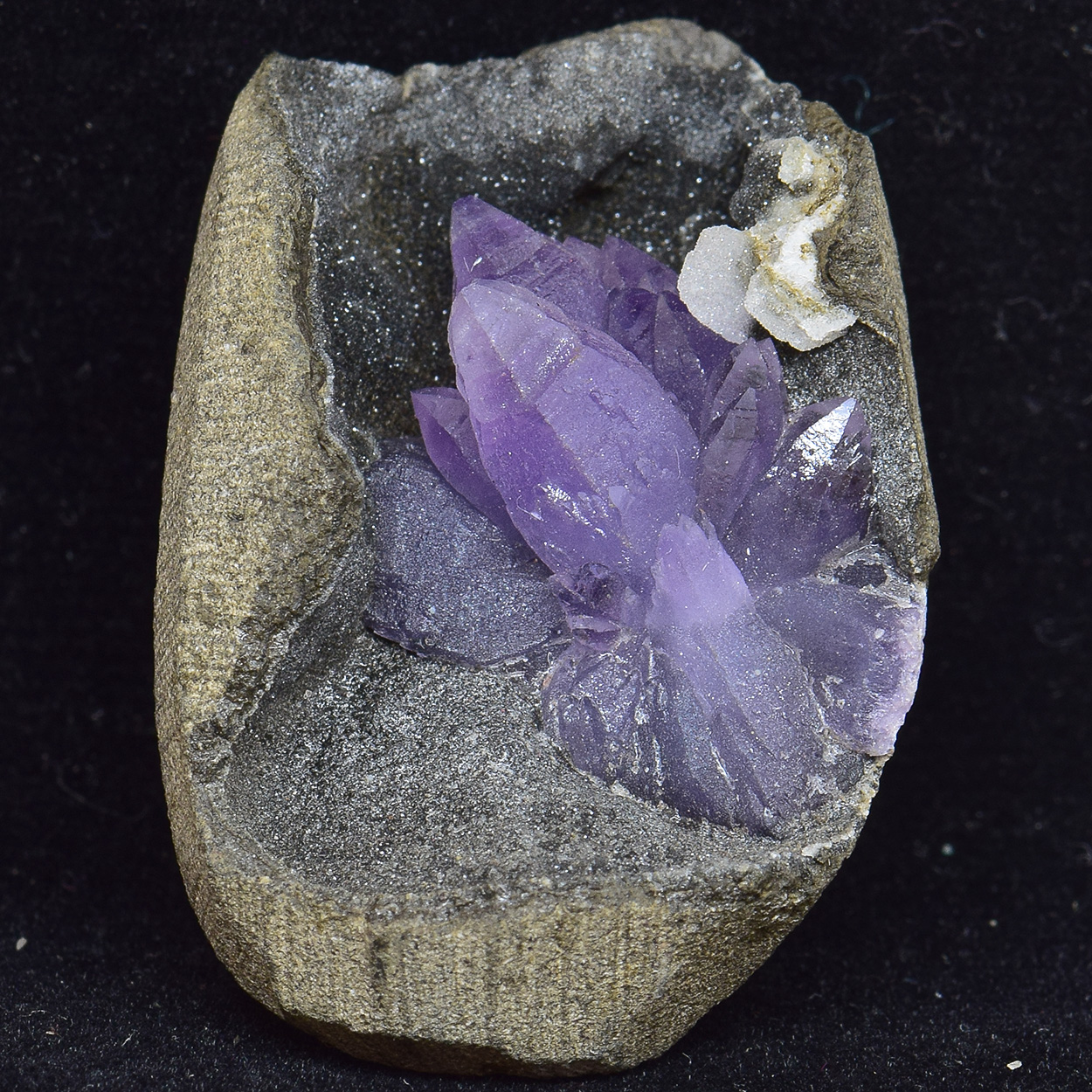 Amethyst On Chalcedony With Baryte