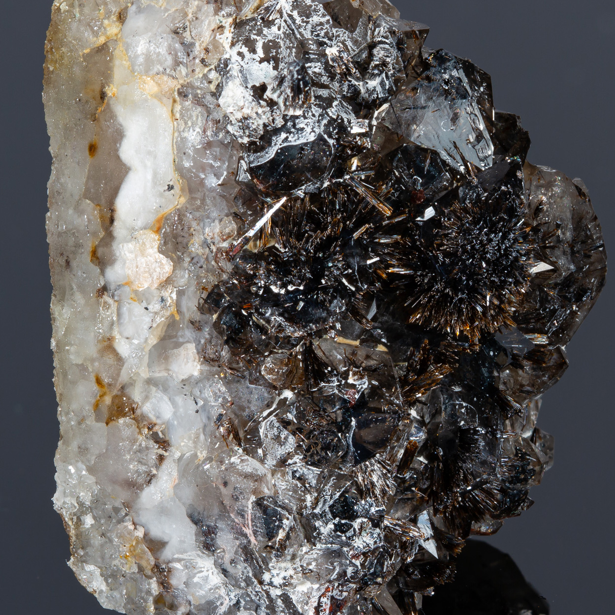 Goethite On Smoky Quartz