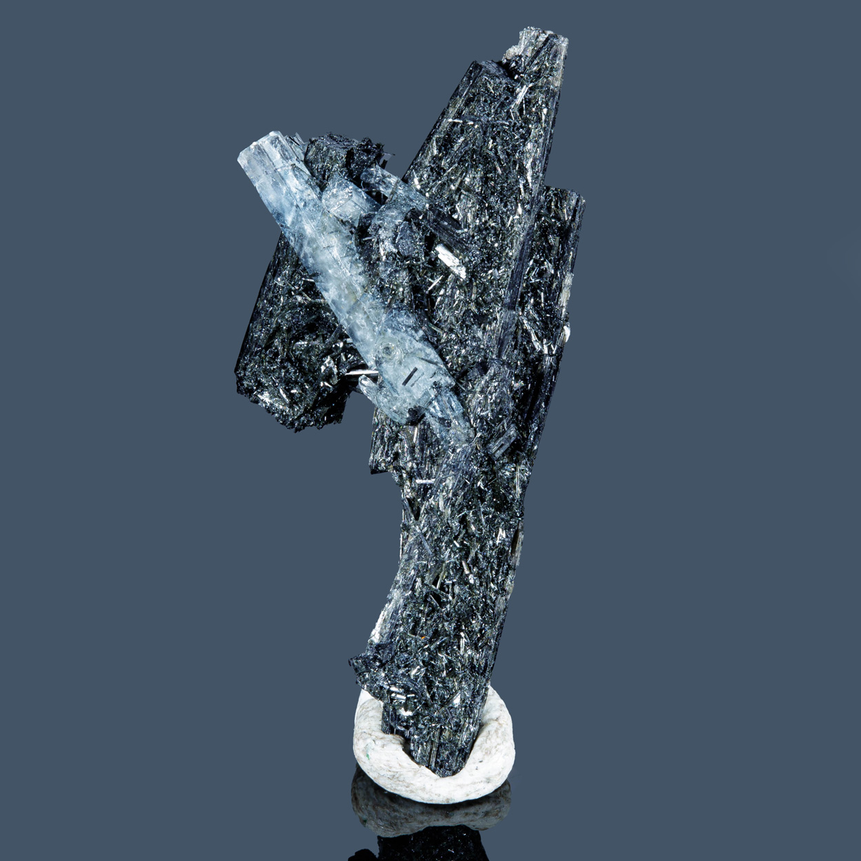 Aquamarine On Tourmaline