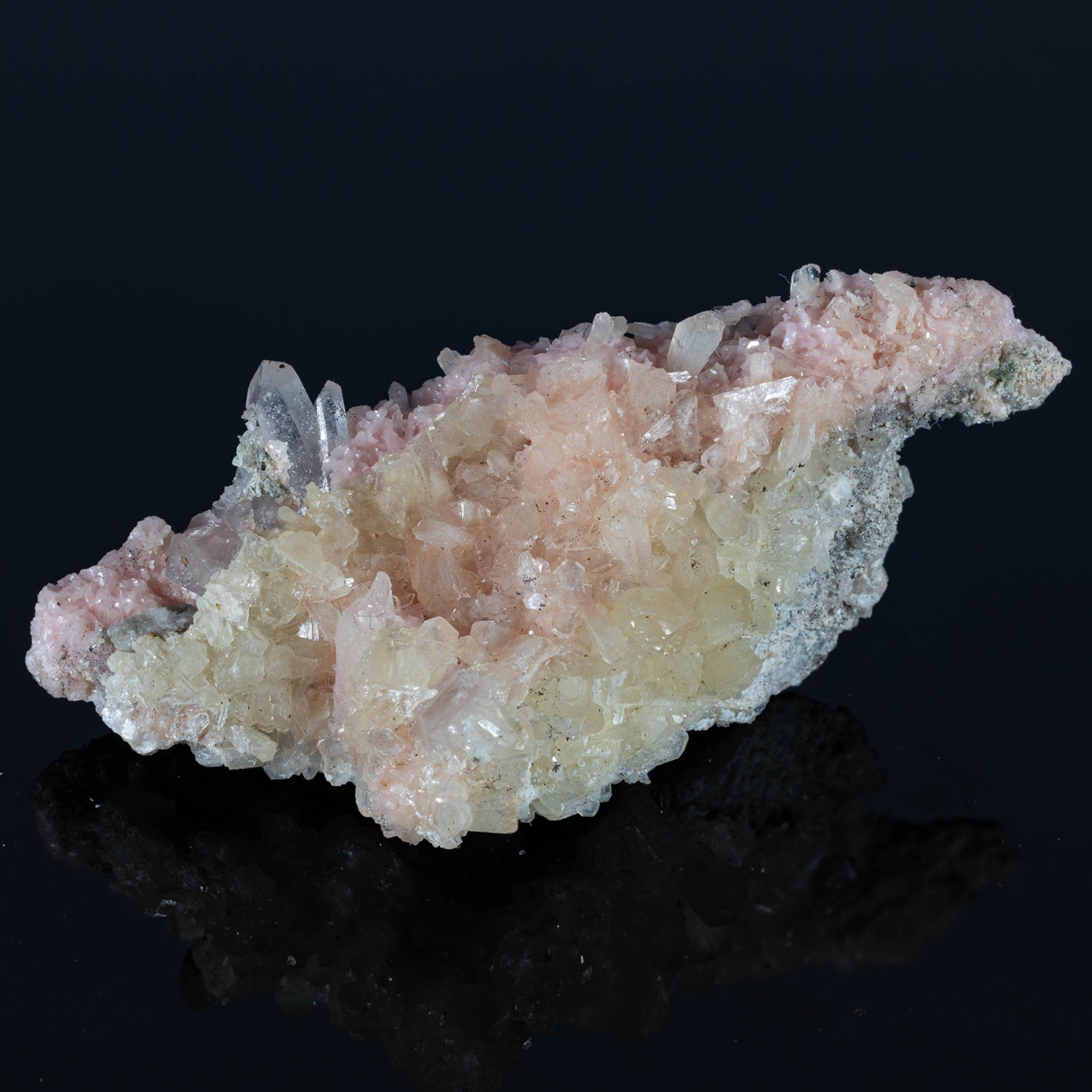 Rhodochrosite Quartz & Stilbite