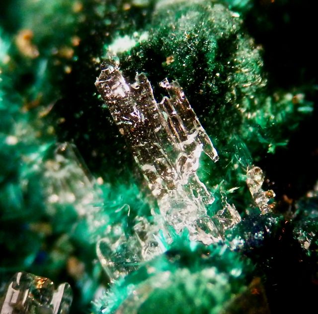 Brochantite Selenite & Azurite