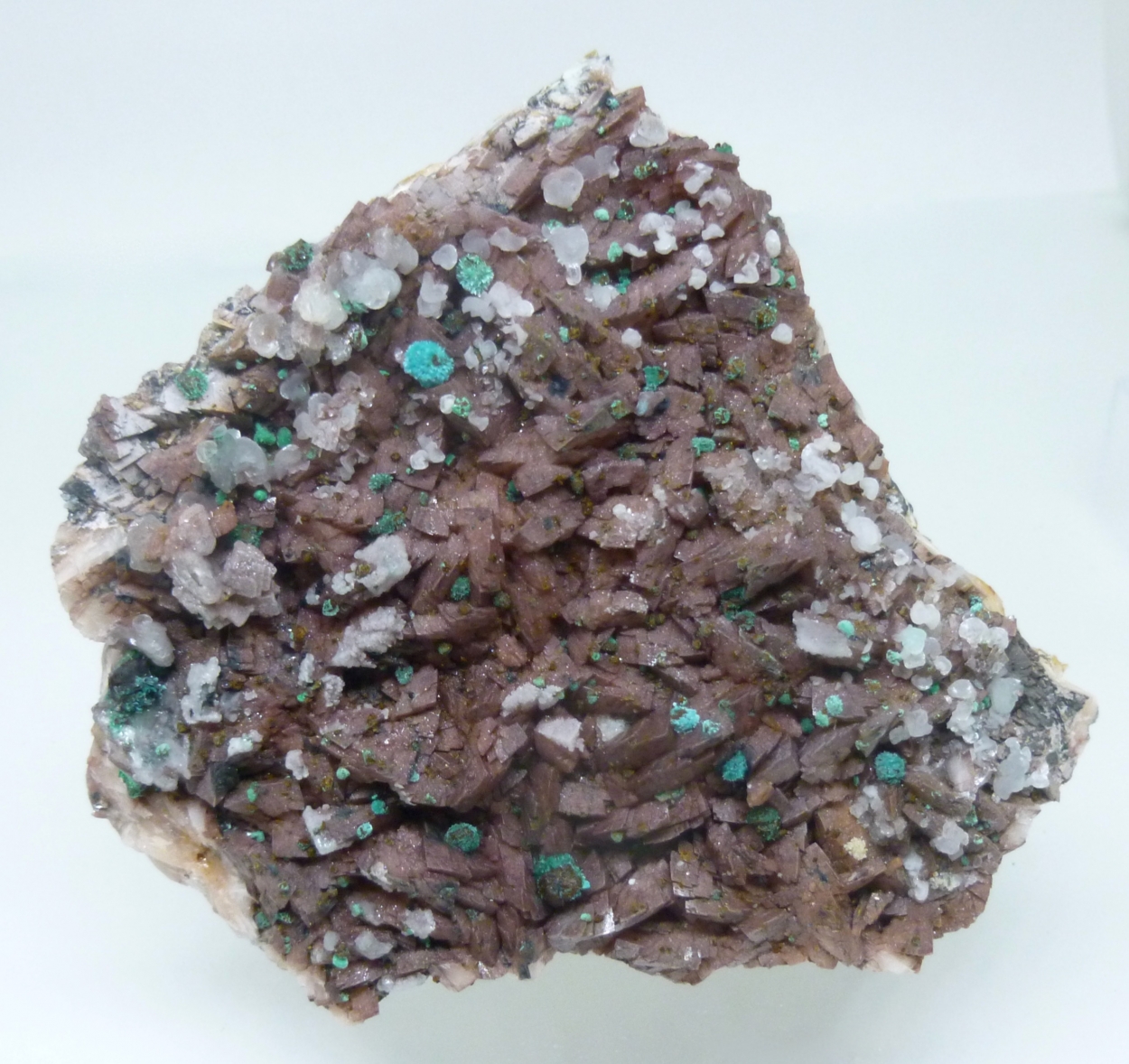 Rosasite Malachite Calcite Dolomite & Chalcopyrite