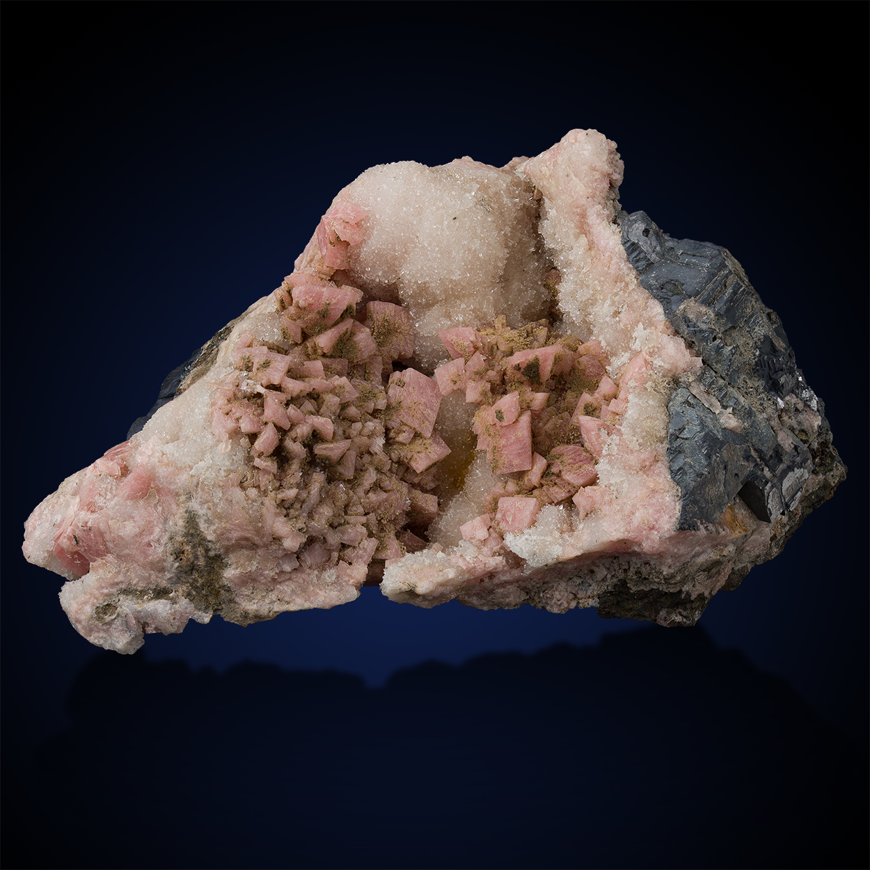 Rhodochrosite Galena & Quartz