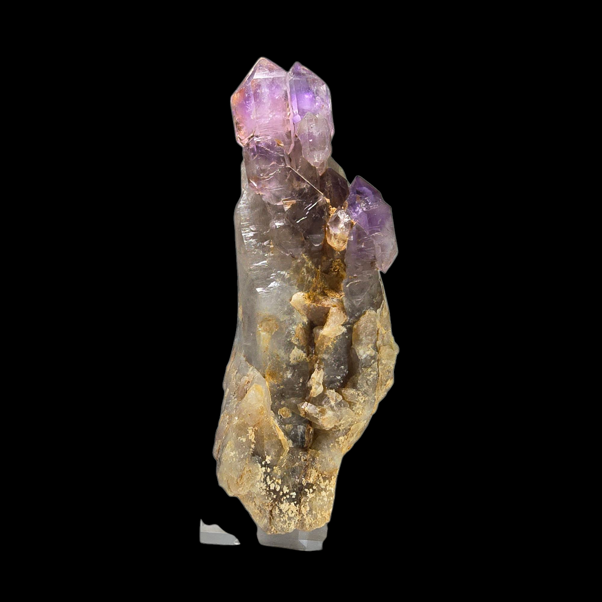Amethyst On Smoky Quartz