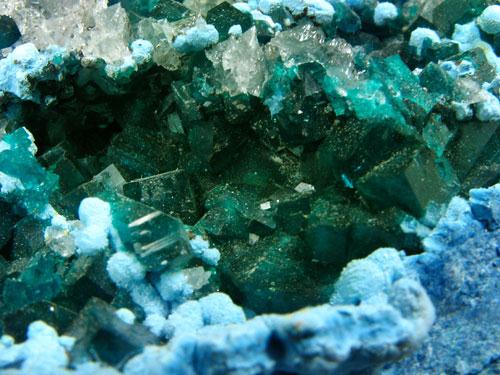 Plancheite Shattuckite Dioptase & Calcite