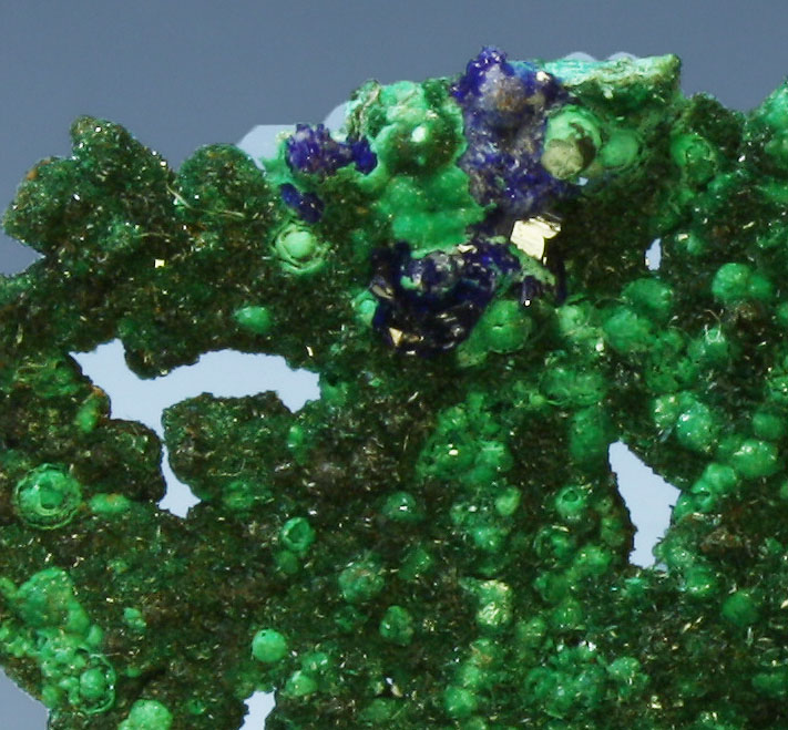 Brochantite & Azurite On Native Copper