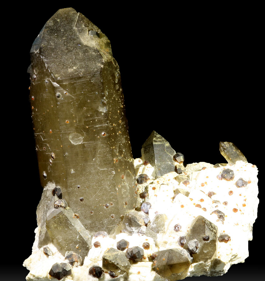 Smoky Quartz & Spessartine