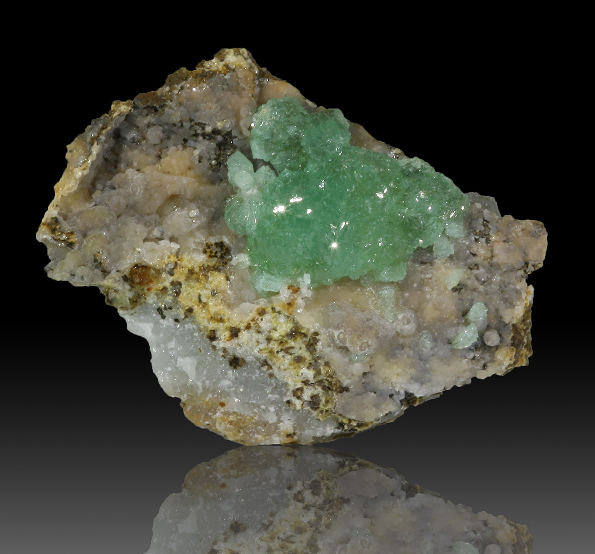 Cuprian Adamite On Smithsonite