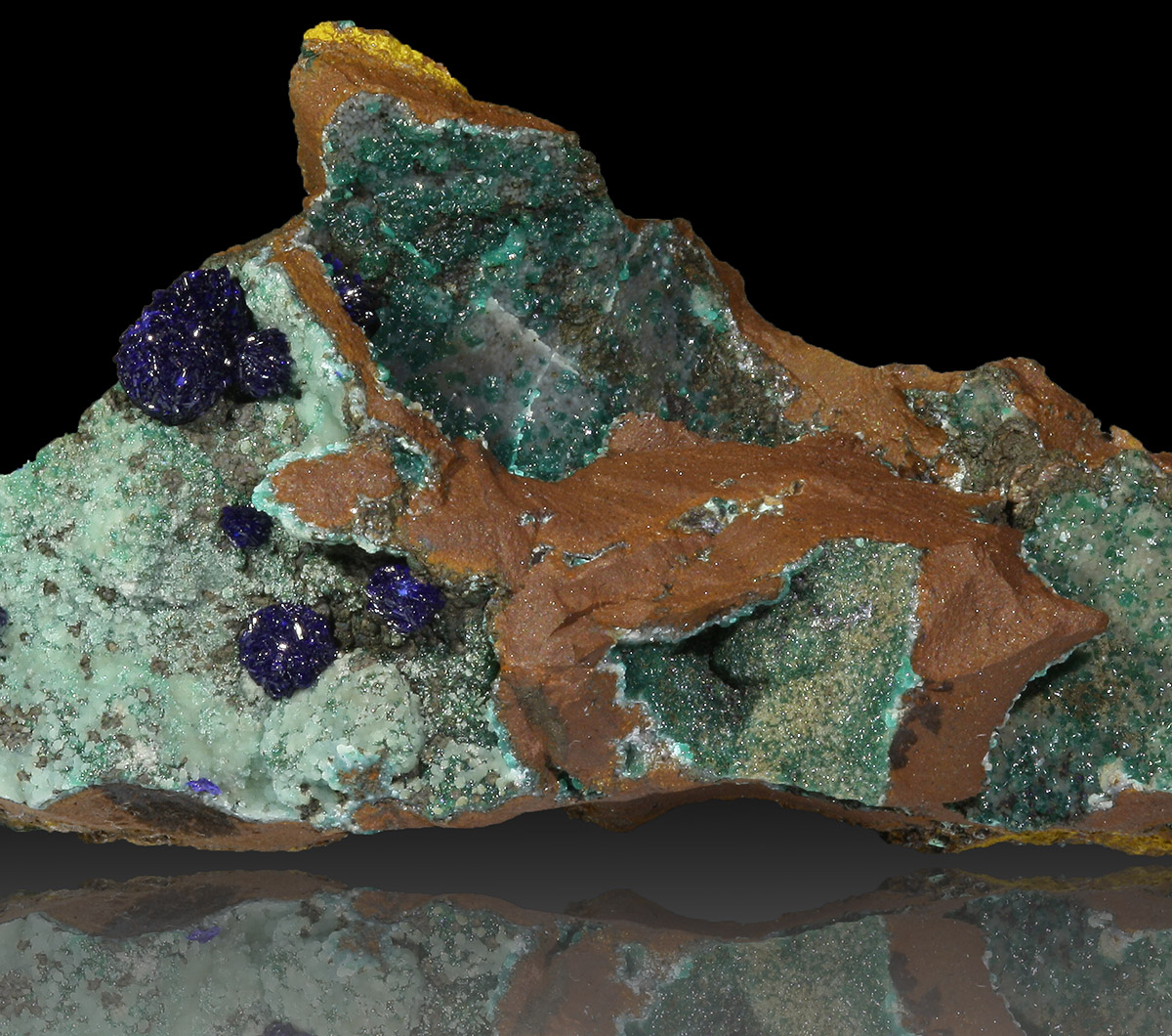 Azurite Cuprian Adamite & Smithsonite