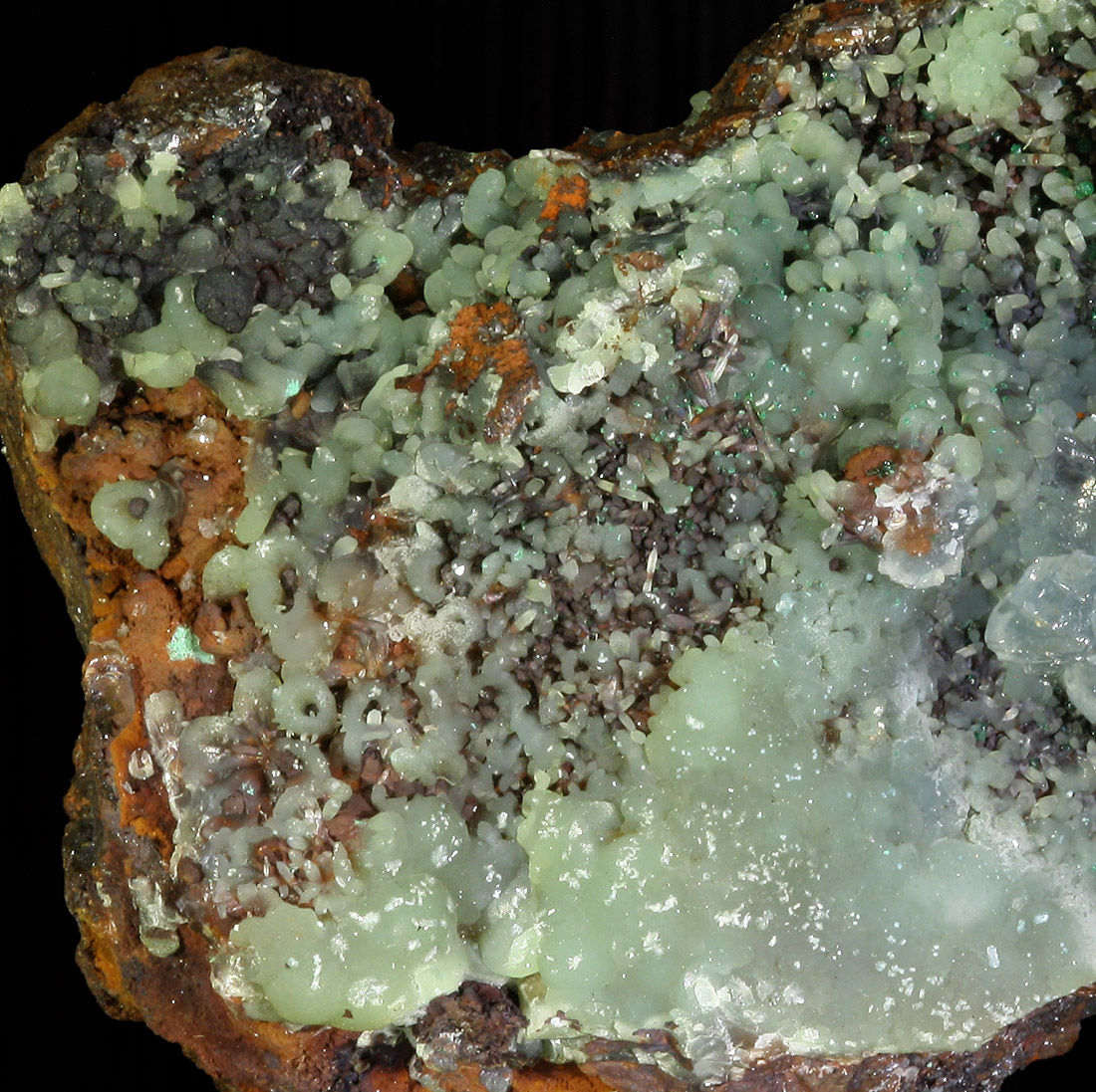 Cuprian Smithsonite Malachite & Calcite