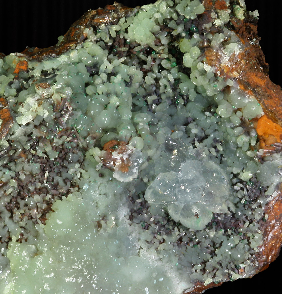 Cuprian Smithsonite Malachite & Calcite