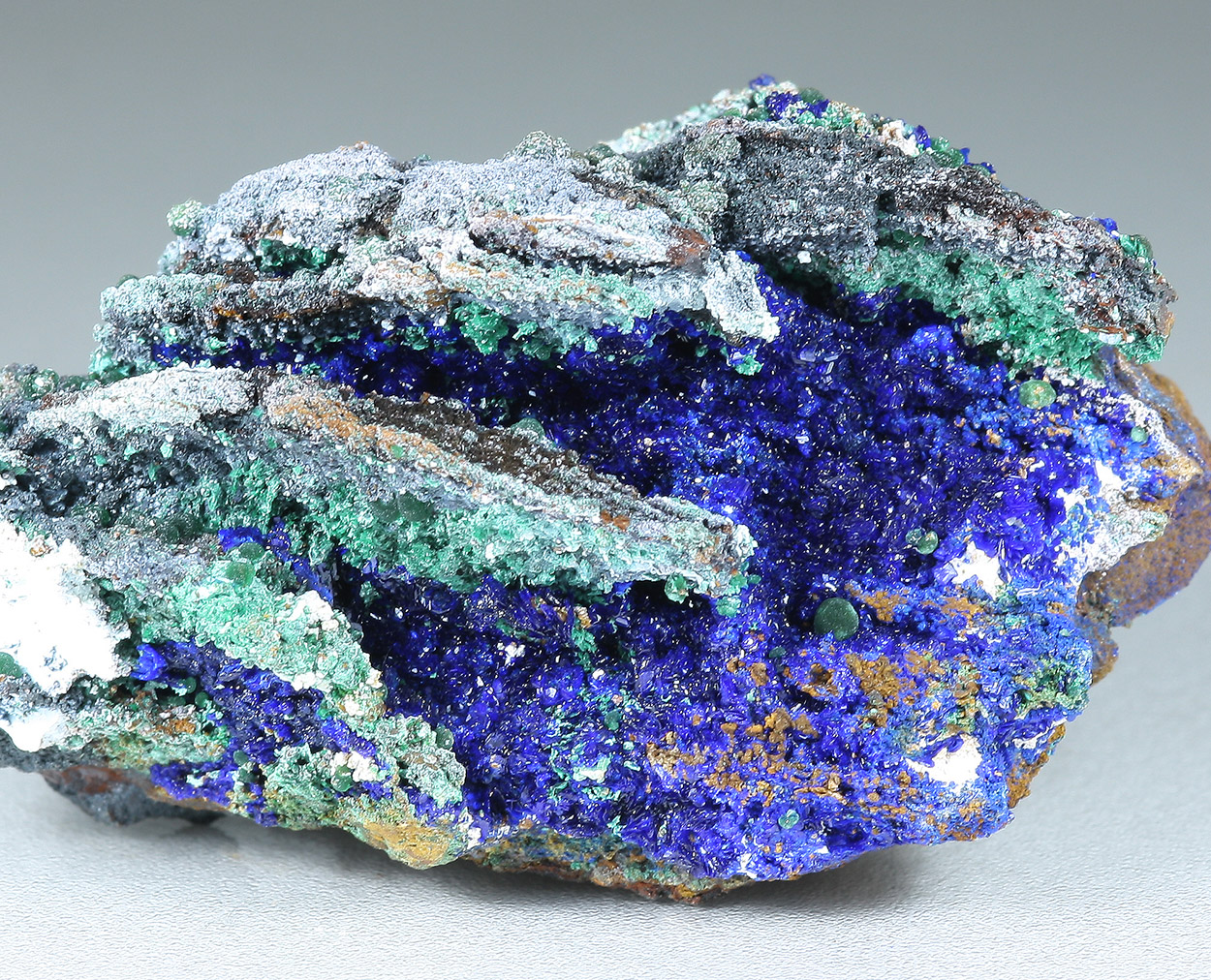 Azurite Cuprian Adamite & Malachite