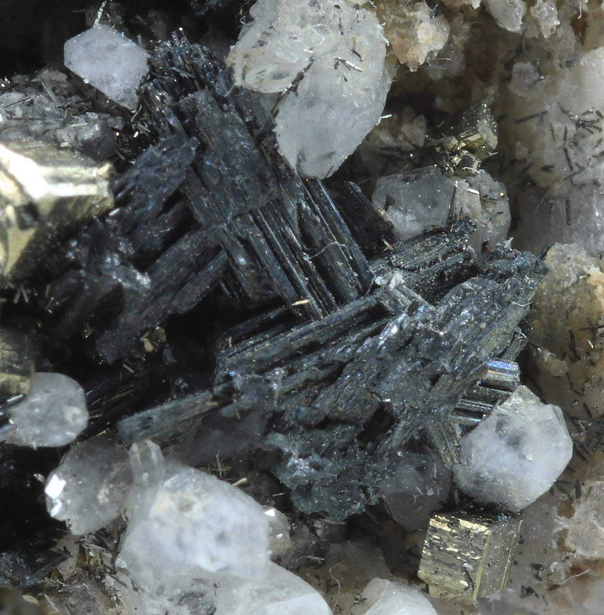 Jamesonite Bournonite Quartz Pyrite & Chalcopyrite