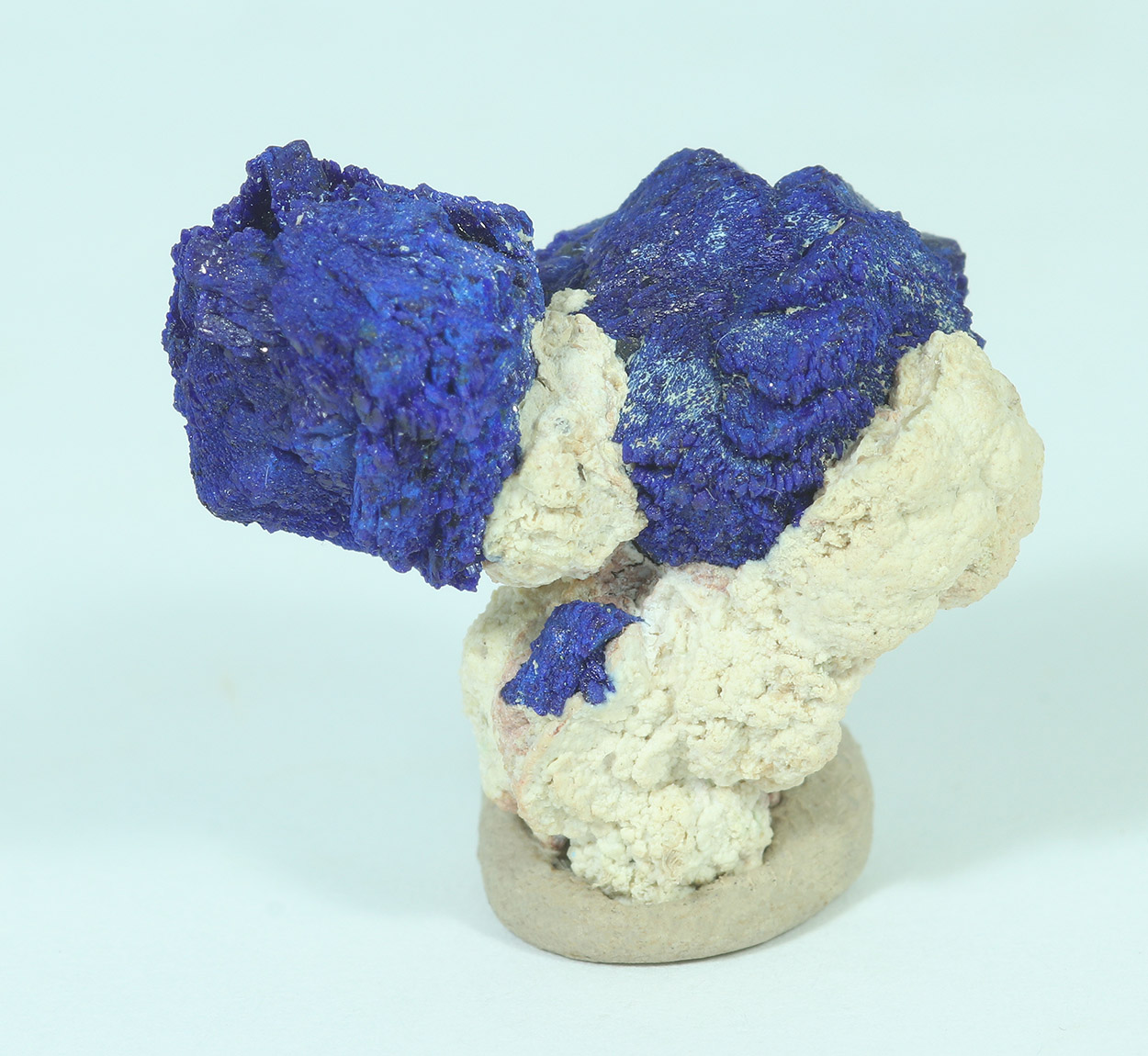 Azurite On Dickite