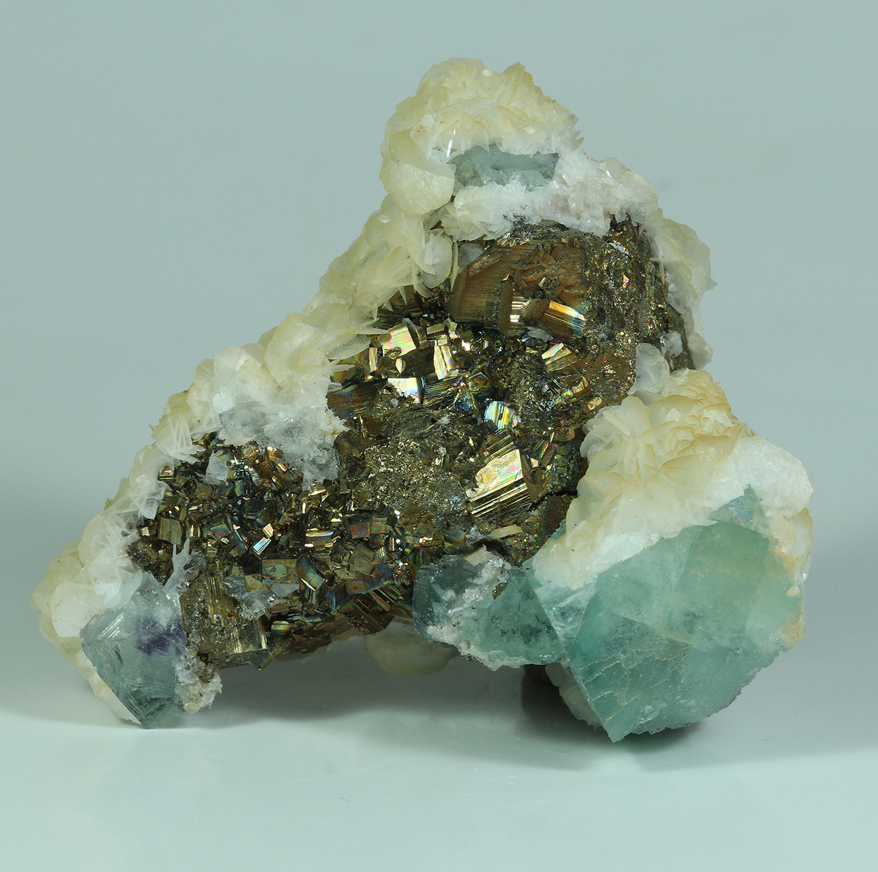 Fluorite Pyrite & Calcite