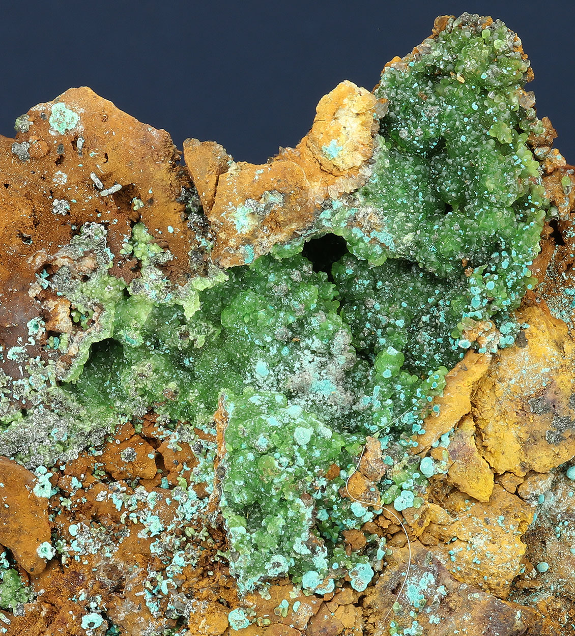 Smithsonite Aurichalcite Fluorite & Malachite