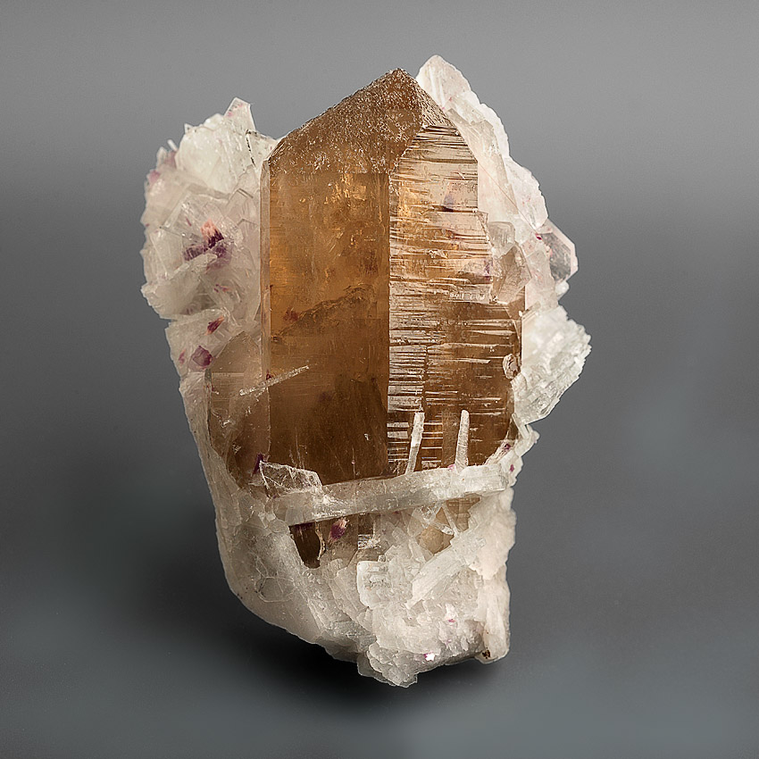 Citrine & Lepidolite On Cleavelandite