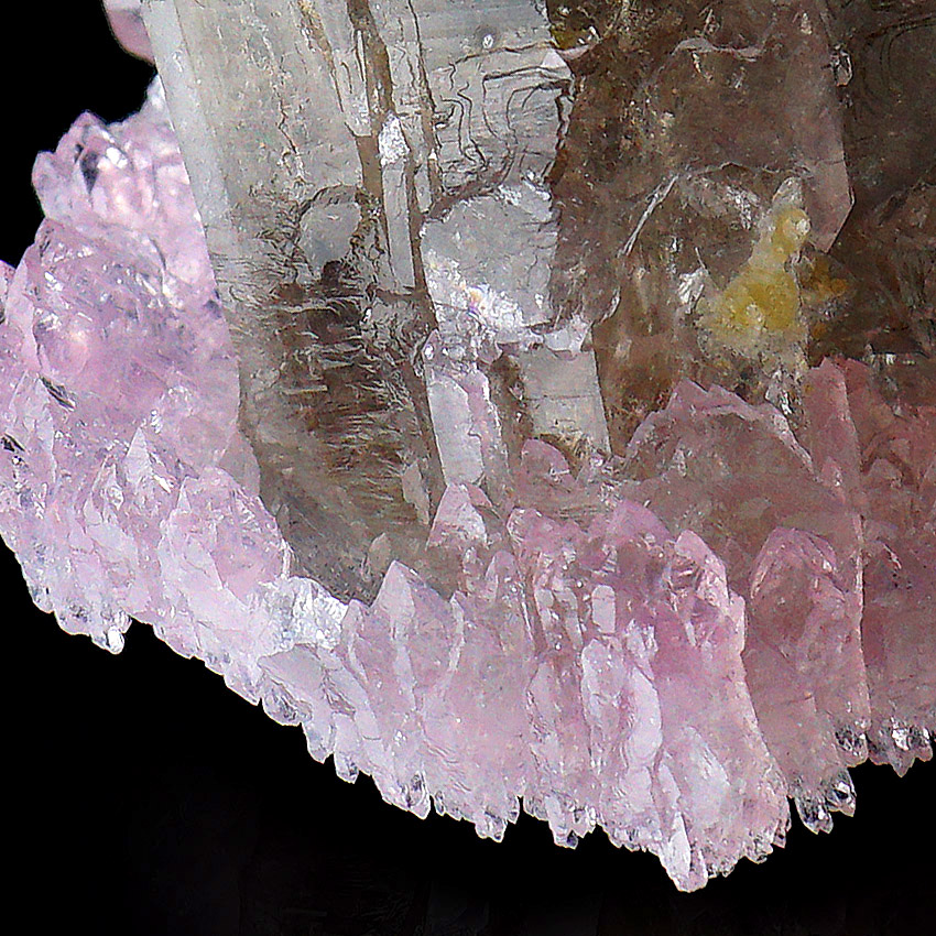 Rose Quartz On Smoky Quartz