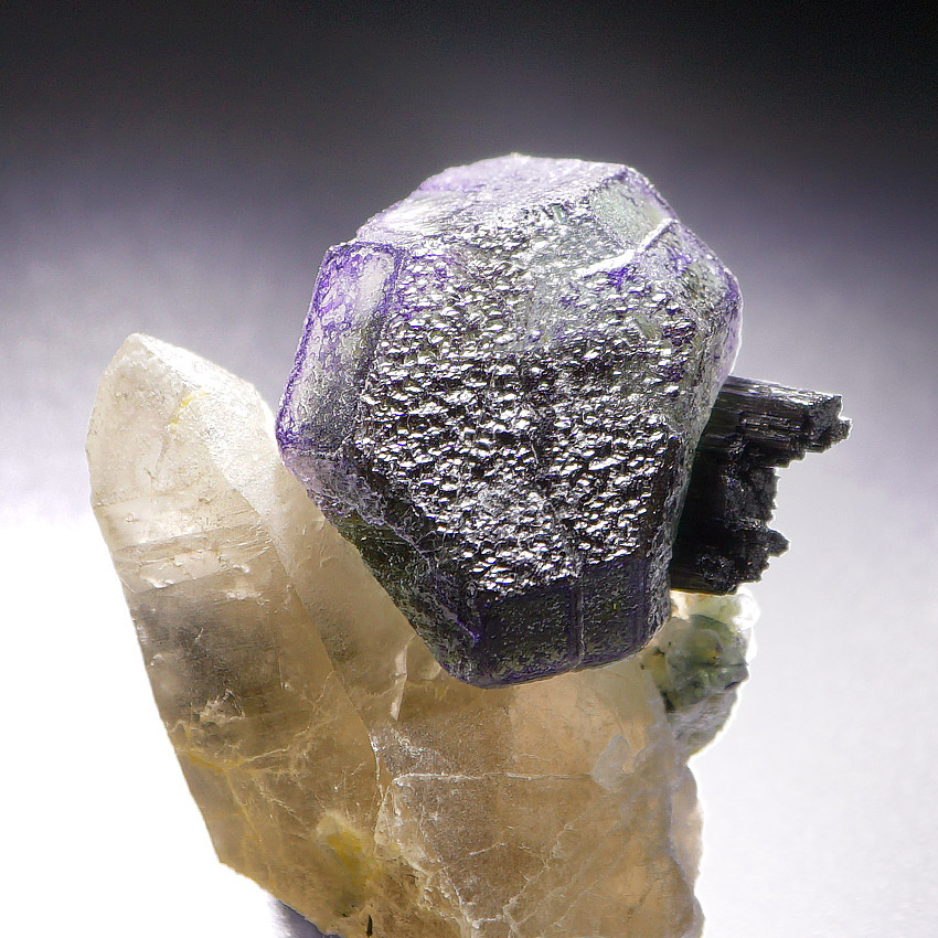 Fluorite & Schorl On Quartz