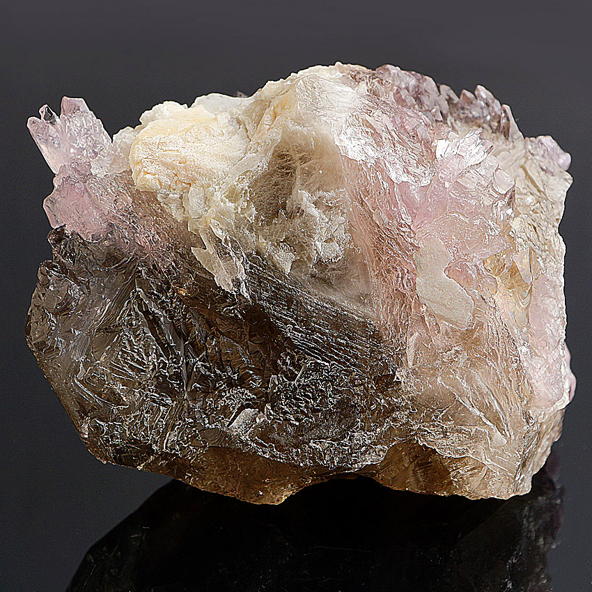 Rose Quartz On Smoky Quartz